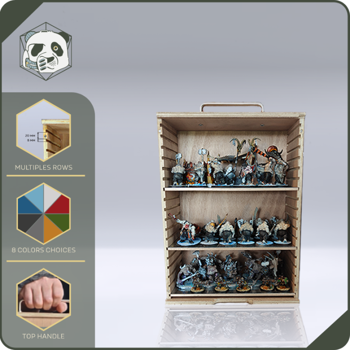 Small H2 PAWS Transport Case – Compact Storage for Warhammer and Wargame Miniatures (28x15x38 cm) | Panda’s Atelier