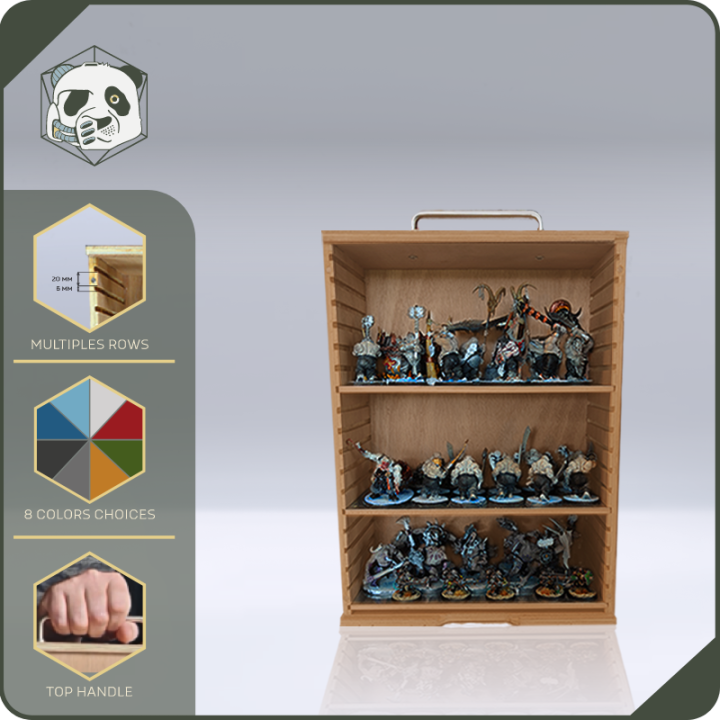 Small H2 PAWS Transport Case – Compact Storage for Warhammer and Wargame Miniatures (28x15x38 cm) | Panda’s Atelier
