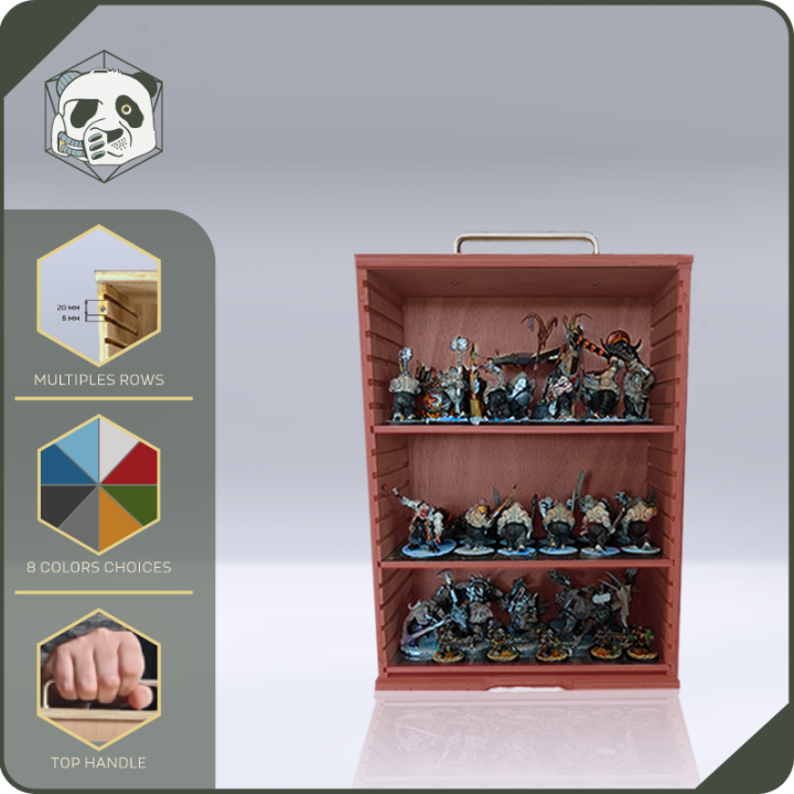 Small H2 PAWS Transport Case – Compact Storage for Warhammer and Wargame Miniatures (28x15x38 cm) | Panda’s Atelier