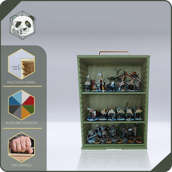 Small H2 PAWS Transport Case – Compact Storage for Warhammer and Wargame Miniatures (28x15x38 cm) | Panda’s Atelier