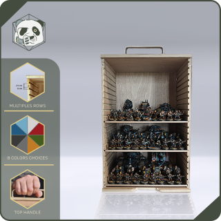 Medium H3 Transport Case – Optimal Storage for Warhammer and Wargame Miniatures (28x23x46 cm) | Panda’s Atelier