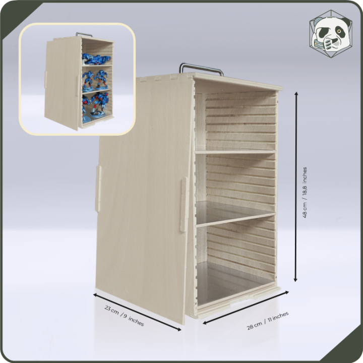 Medium H3 Transport Case – Optimal Storage for Warhammer and Wargame Miniatures (28x23x46 cm) | Panda’s Atelier