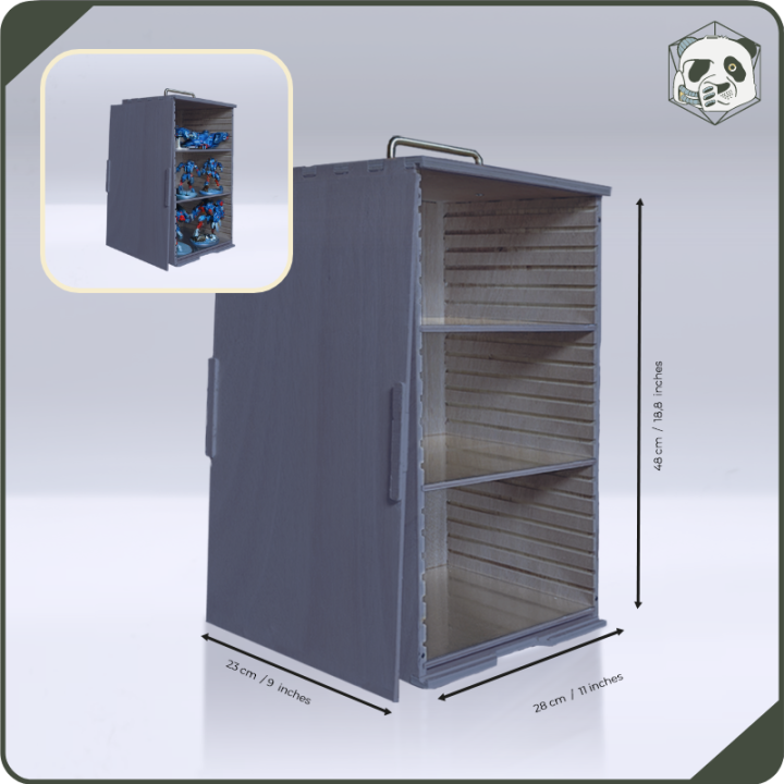 Medium H3 Transport Case – Optimal Storage for Warhammer and Wargame Miniatures (28x23x46 cm) | Panda’s Atelier