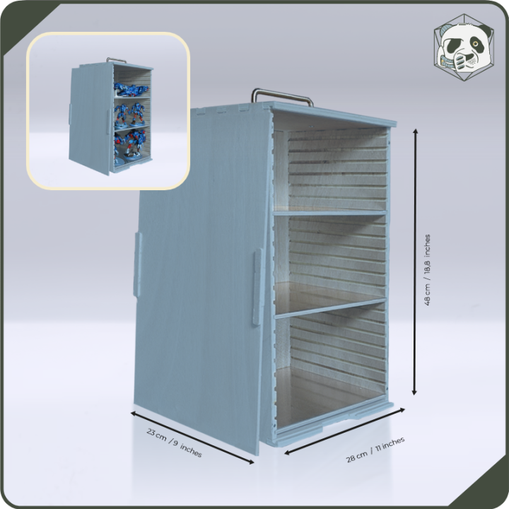Medium H3 Transport Case – Optimal Storage for Warhammer and Wargame Miniatures (28x23x46 cm) | Panda’s Atelier
