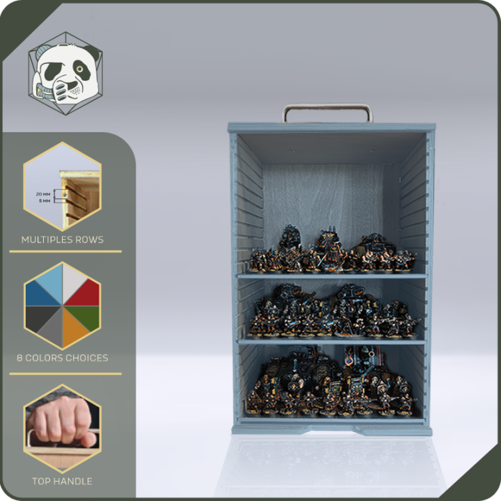 Medium H3 Transport Case – Optimal Storage for Warhammer and Wargame Miniatures (28x23x46 cm) | Panda’s Atelier