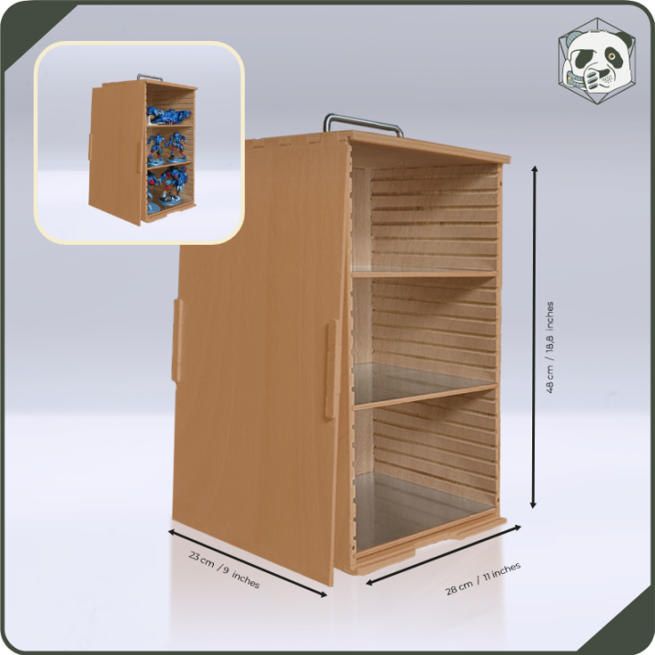 Medium H3 Transport Case – Optimal Storage for Warhammer and Wargame Miniatures (28x23x46 cm) | Panda’s Atelier