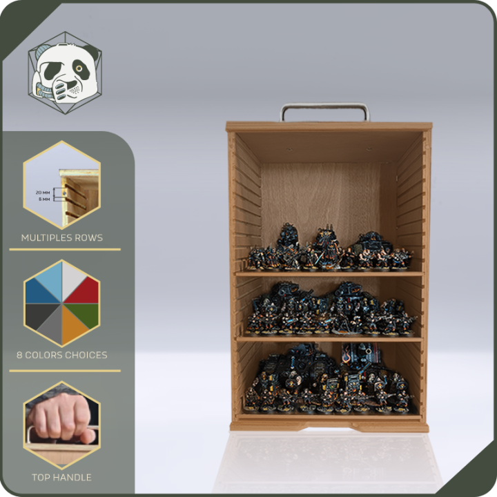 Medium H3 Transport Case – Optimal Storage for Warhammer and Wargame Miniatures (28x23x46 cm) | Panda’s Atelier