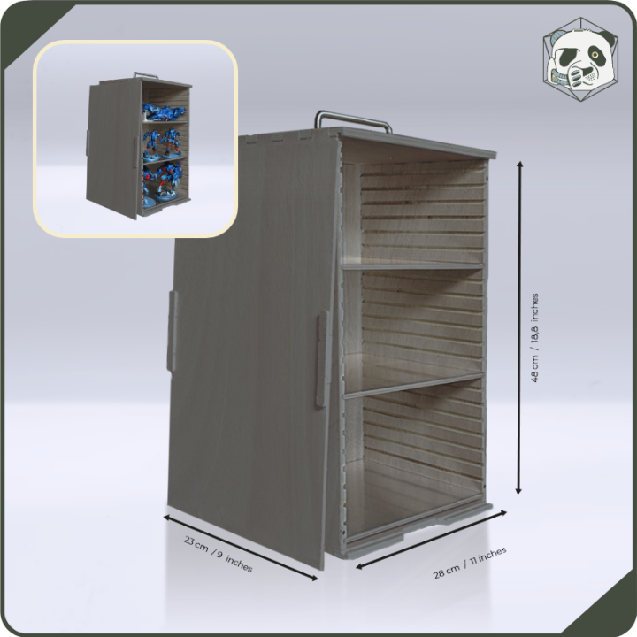 Medium H3 Transport Case – Optimal Storage for Warhammer and Wargame Miniatures (28x23x46 cm) | Panda’s Atelier