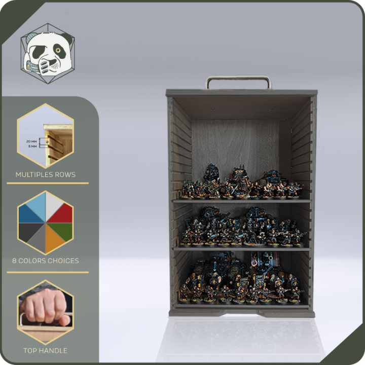 Medium H3 Transport Case – Optimal Storage for Warhammer and Wargame Miniatures (28x23x46 cm) | Panda’s Atelier