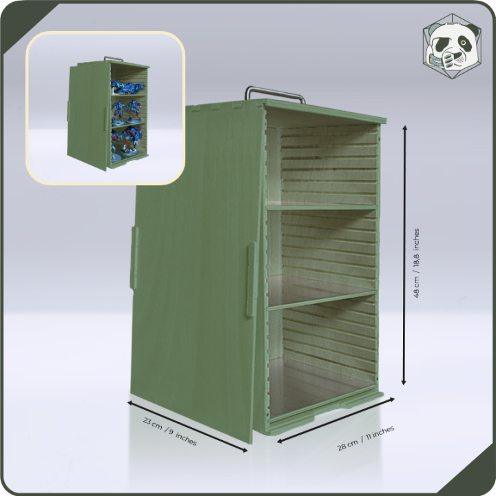 Medium H3 Transport Case – Optimal Storage for Warhammer and Wargame Miniatures (28x23x46 cm) | Panda’s Atelier
