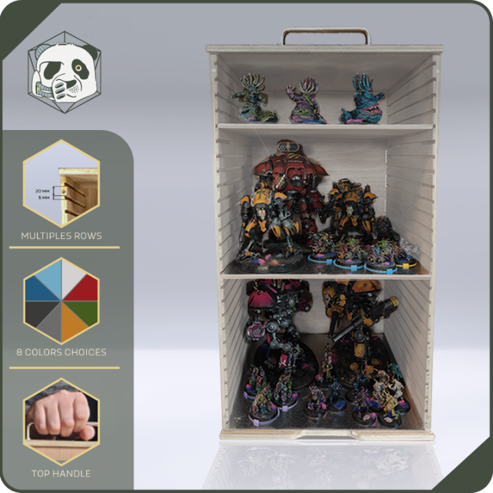 Large H4 Transport Case – Ultimate Storage for Voluminous Armies (28x28x54 cm) | Panda’s Atelier