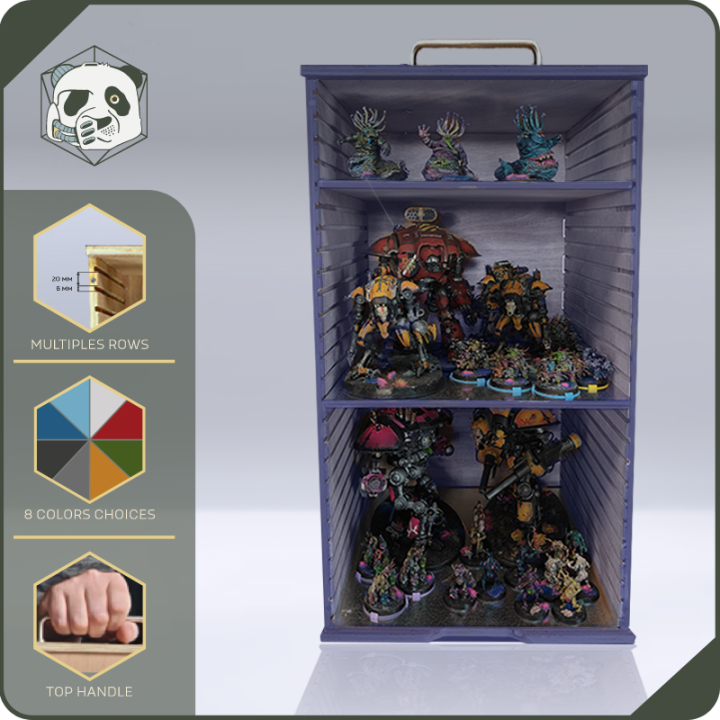 Large H4 Transport Case – Ultimate Storage for Voluminous Armies (28x28x54 cm) | Panda’s Atelier