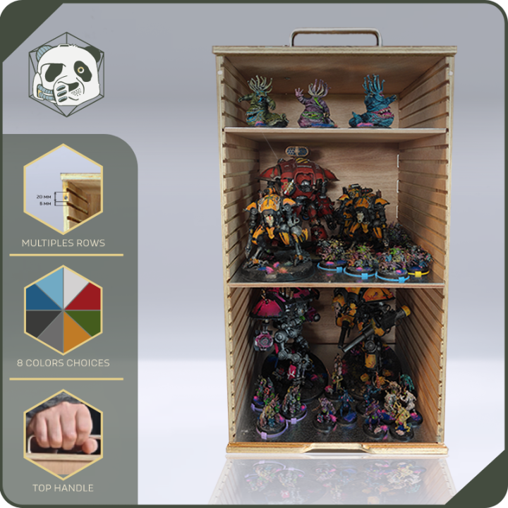 Large H4 Transport Case – Ultimate Storage for Voluminous Armies (28x28x54 cm) | Panda’s Atelier