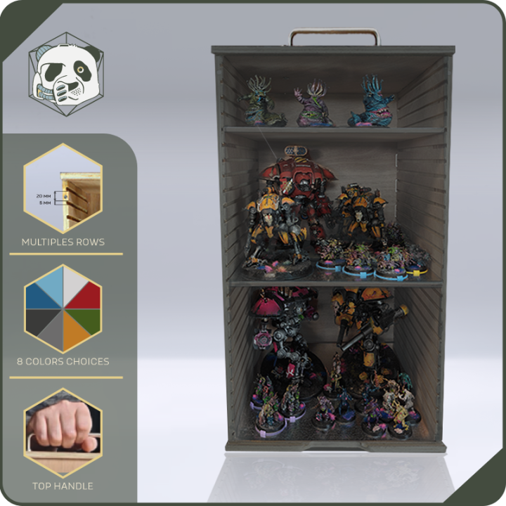 Large H4 Transport Case – Ultimate Storage for Voluminous Armies (28x28x54 cm) | Panda’s Atelier