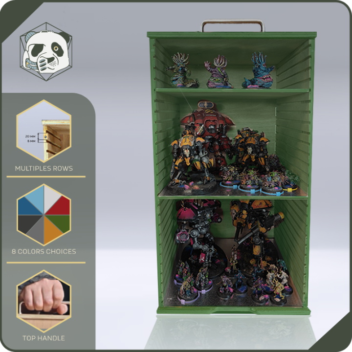 Large H4 Transport Case – Ultimate Storage for Voluminous Armies (28x28x54 cm) | Panda’s Atelier