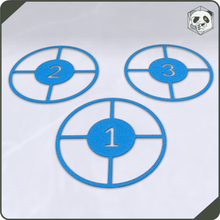 Numbered Objective Markers for Kill Team – Set of 3 | Panda’s Atelier
