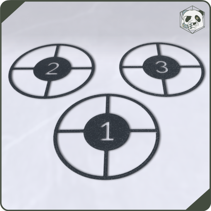 Marqueurs d’Objectifs Numérotés pour Kill Team – Lot de 3 | Panda’s Atelier