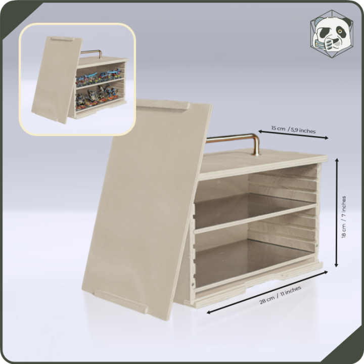 Mallette PAWS Small H1 – Transport Compact pour Figurines Warhammer wargame (28x15x16 cm) | Panda’s Atelier