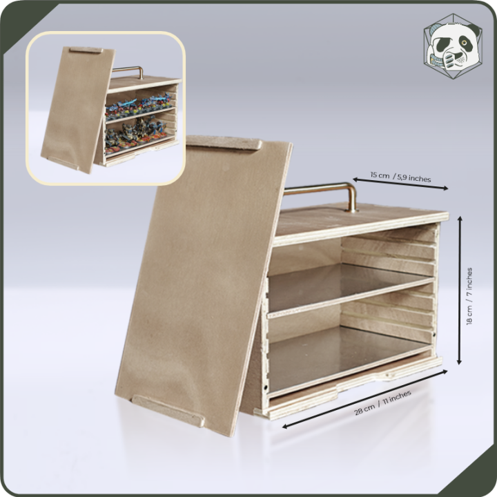 Small H1 PAWS Transport Case – Compact Storage for Warhammer and Wargame Miniatures (28x15x16 cm) | Panda’s Atelier
