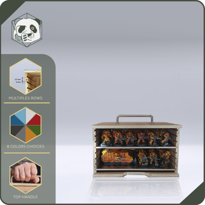 Small H1 PAWS Transport Case – Compact Storage for Warhammer and Wargame Miniatures (28x15x16 cm) | Panda’s Atelier