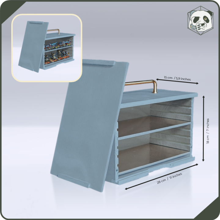 Small H1 PAWS Transport Case – Compact Storage for Warhammer and Wargame Miniatures (28x15x16 cm) | Panda’s Atelier