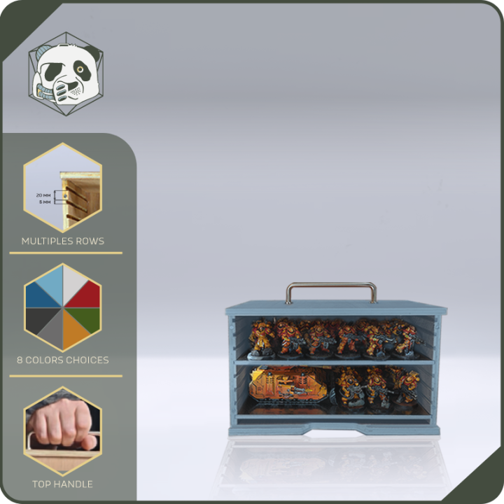 Small H1 PAWS Transport Case – Compact Storage for Warhammer and Wargame Miniatures (28x15x16 cm) | Panda’s Atelier