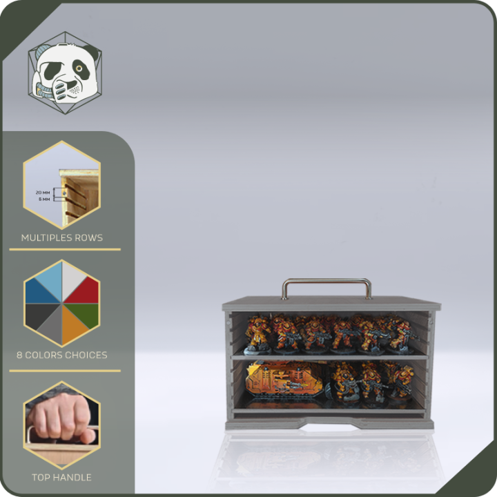 Small H1 PAWS Transport Case – Compact Storage for Warhammer and Wargame Miniatures (28x15x16 cm) | Panda’s Atelier