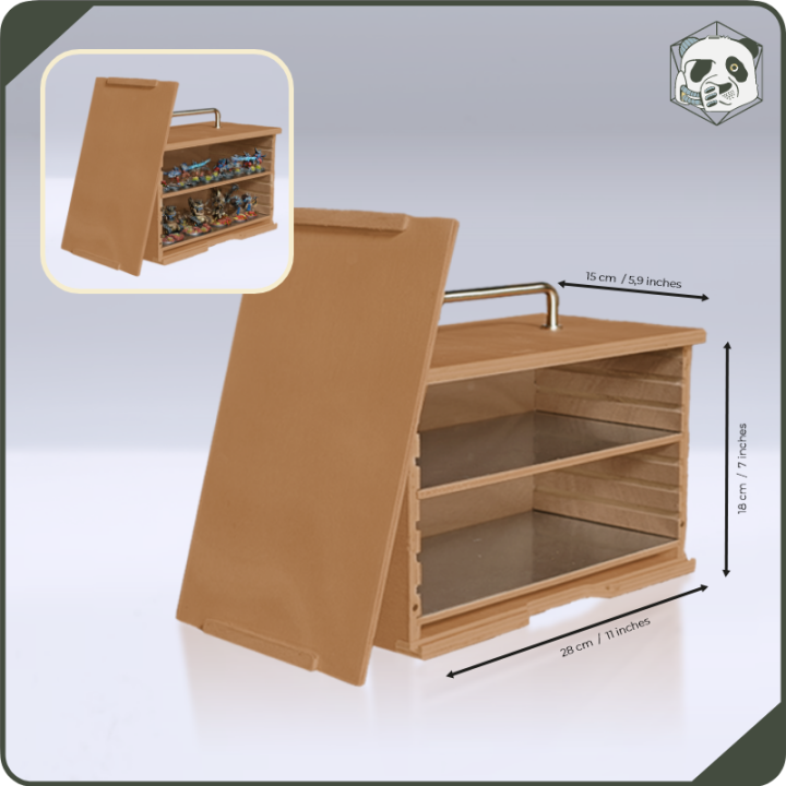 Small H1 PAWS Transport Case – Compact Storage for Warhammer and Wargame Miniatures (28x15x16 cm) | Panda’s Atelier