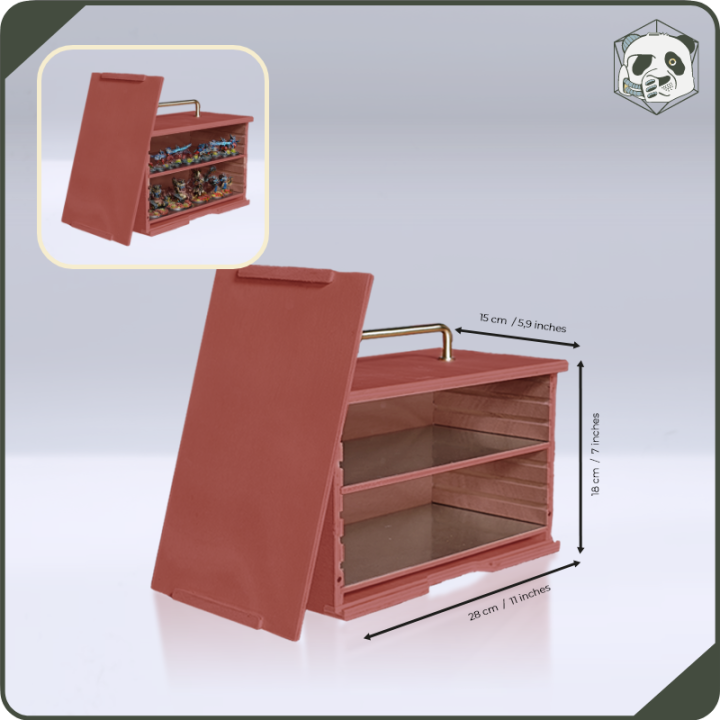 Small H1 PAWS Transport Case – Compact Storage for Warhammer and Wargame Miniatures (28x15x16 cm) | Panda’s Atelier