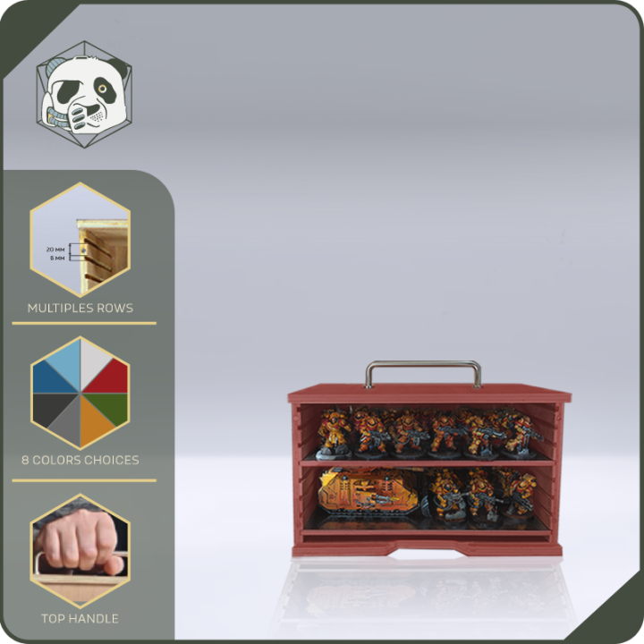 Small H1 PAWS Transport Case – Compact Storage for Warhammer and Wargame Miniatures (28x15x16 cm) | Panda’s Atelier
