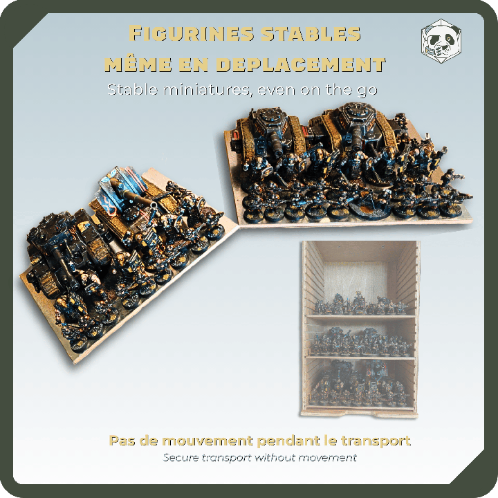 Plateau magnétique figurines Medium – Transport sécurisé 80 figurines | PAWS