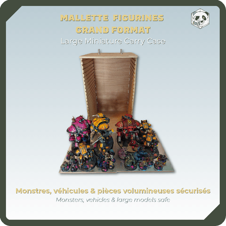 Mallette PAWS Large H3 – Transport pour Grandes Armées Warhammer et Wargame (28x28x46 cm) | Panda’s Atelier