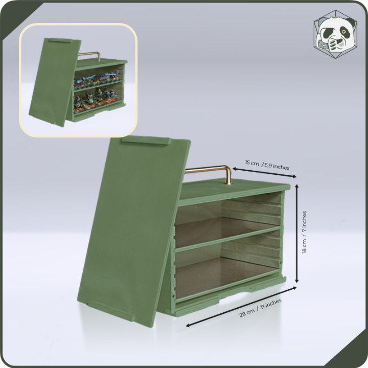Small H1 PAWS Transport Case – Compact Storage for Warhammer and Wargame Miniatures (28x15x16 cm) | Panda’s Atelier