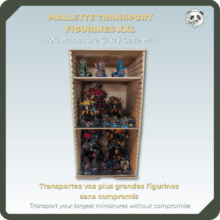 Large H4 Transport Case – Ultimate Storage for Voluminous Armies (28x28x54 cm) | Panda’s Atelier