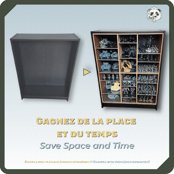 Rangement figurines compatible BILLY – PAWS – Étagère modulable gain de place