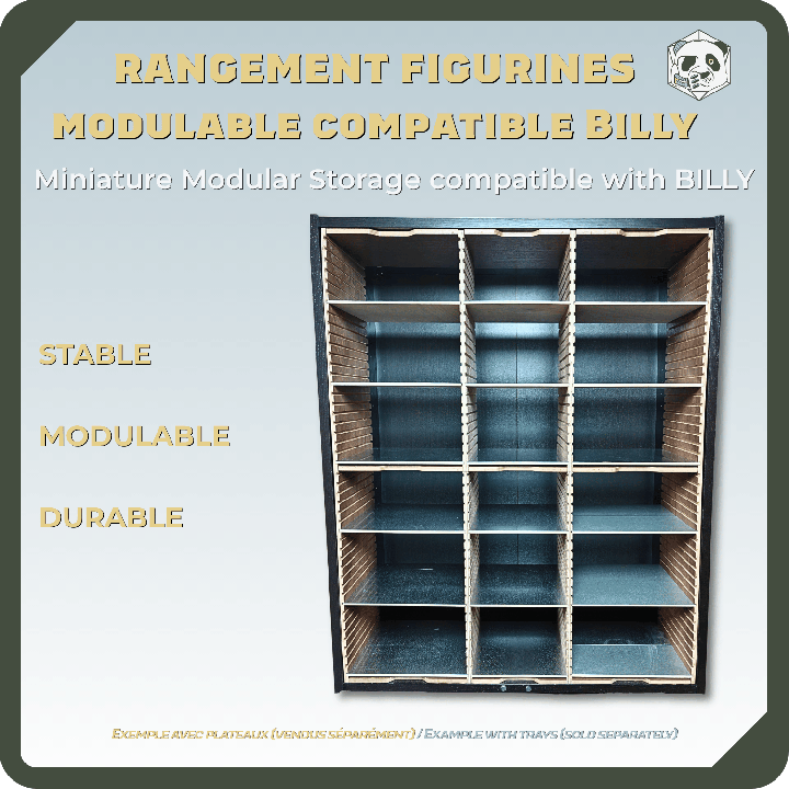 Rangement figurines compatible BILLY – PAWS – Étagère modulable gain de place