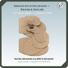 Socles en Bois pour Figurines (Ronds & Ovales) Aimantés | Panda's Atelier