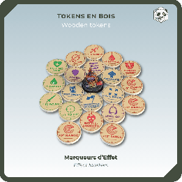 Wooden Tokens for Miniature Games – Effect Markers 25mm