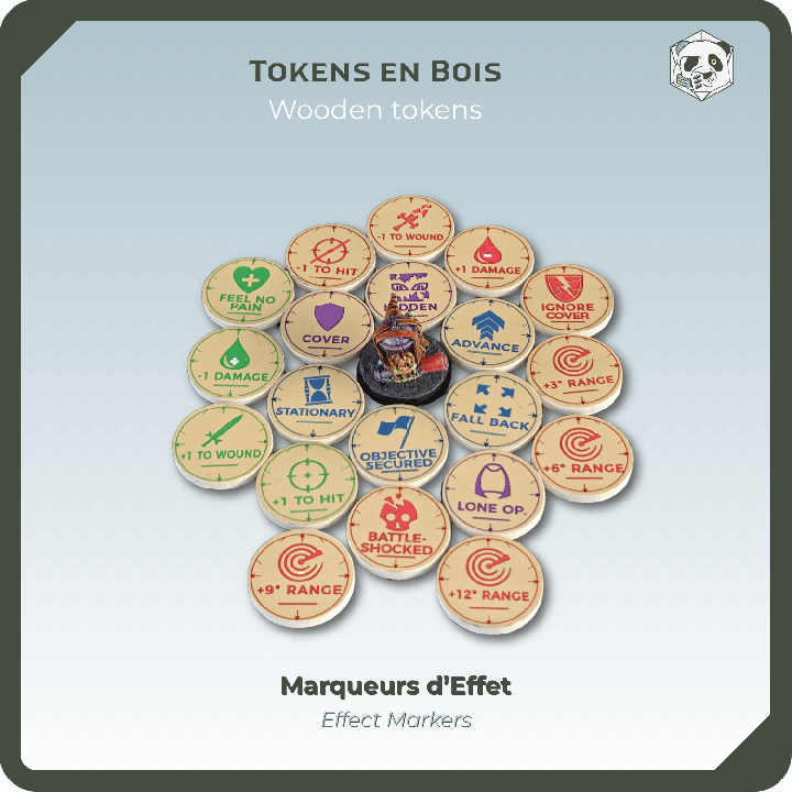 Wooden Tokens for Miniature Games – Effect Markers 25mm