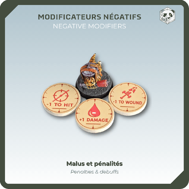 Wooden Tokens for Miniature Games – Effect Markers 25mm
