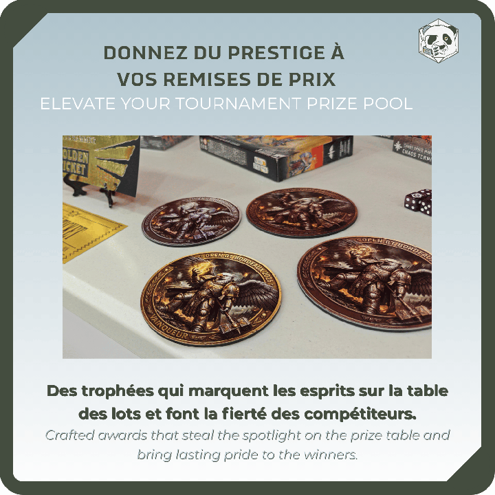 Custom Textured Wooden Trophy | Tournament & Event Award | Panda's Atelier