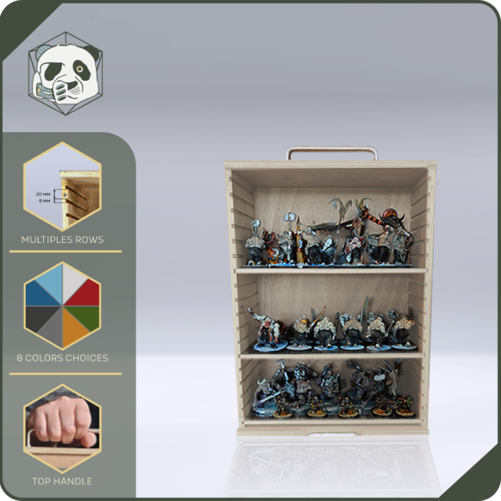 Mallette PAWS Small H2 – Transport Compact pour Figurines Warhammer et Wargame (28x15x38 cm) | Panda’s Atelier