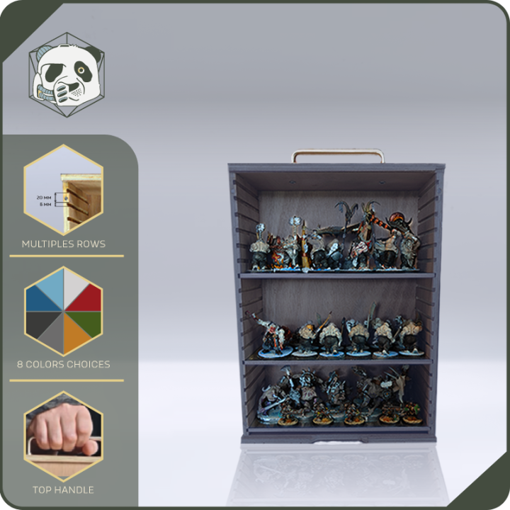 Small H2 PAWS Transport Case – Compact Storage for Warhammer and Wargame Miniatures (28x15x38 cm) | Panda’s Atelier